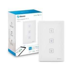 Apagador Wi-Fi touch triple Steren Shome-113